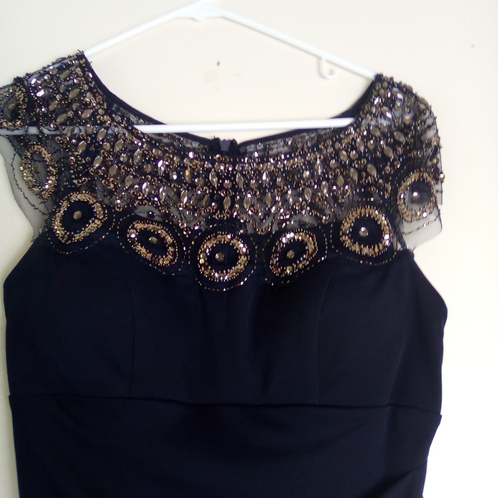 XSCAPE Elegant Black Sequin Embellished Dress SIZE 8 - Picture 8 of 10